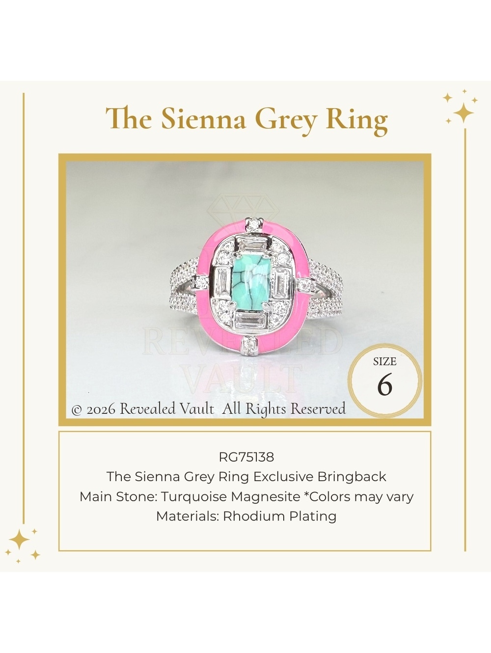 The Sienna Grey Ring - Size 6 - OG
